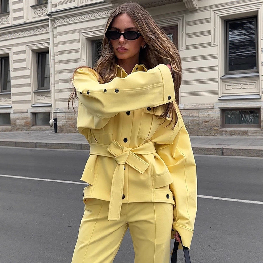 Damer modiga Oversized Jacka och Byxor Set Eva Jonsson-Eva Jonsson