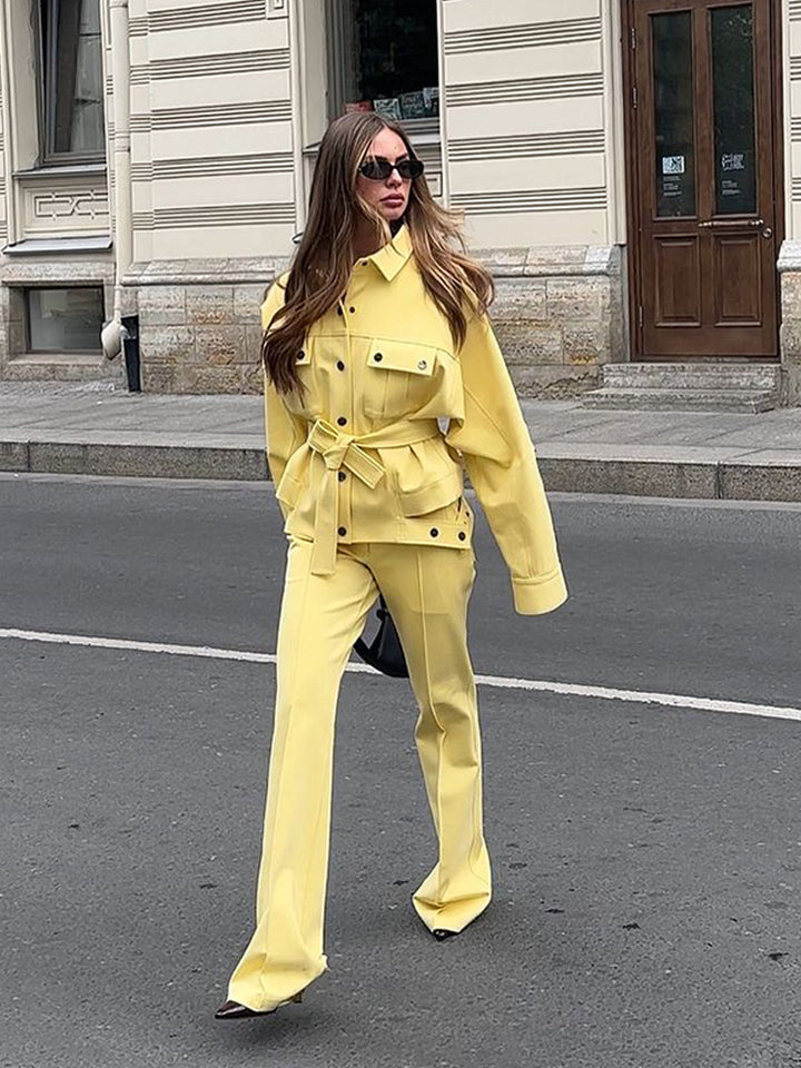 Damer modiga Oversized Jacka och Byxor Set Eva Jonsson-Eva Jonsson
