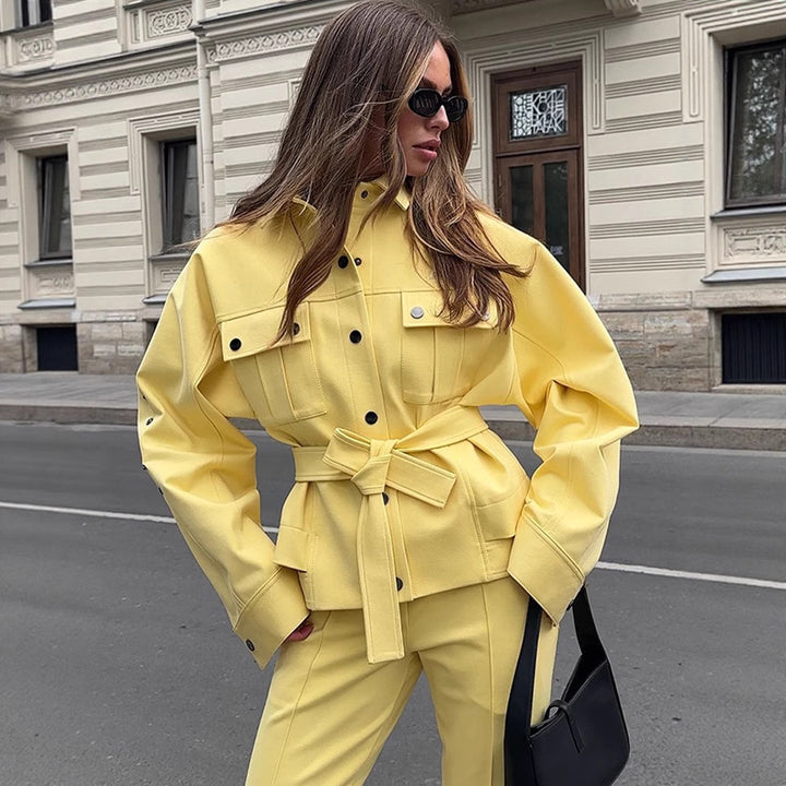 Damer modiga Oversized Jacka och Byxor Set Eva Jonsson-Eva Jonsson