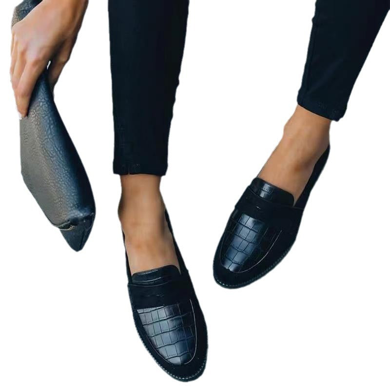 Damer modiga mokasiner i elegant krokodil-design Mirla-Eva Jonsson