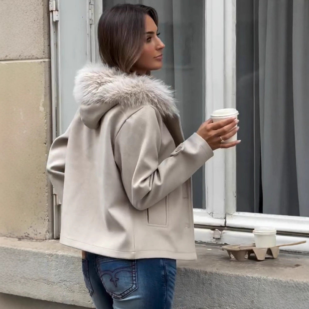Damer modiga övergångjacka med lyxig konstpälskrage Mirla-Eva Jonsson