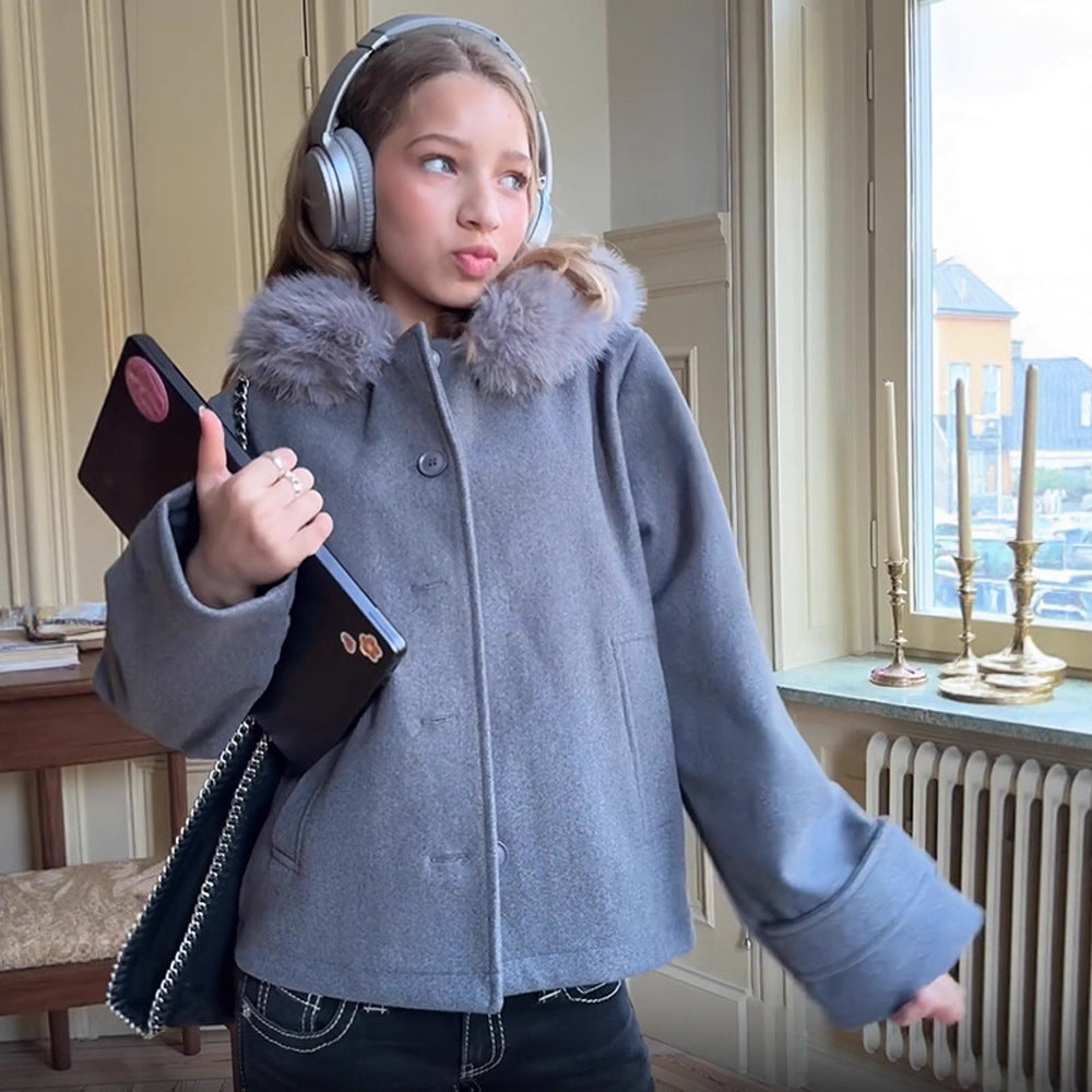 Damer modiga övergångjacka med lyxig konstpälskrage Mirla-Eva Jonsson