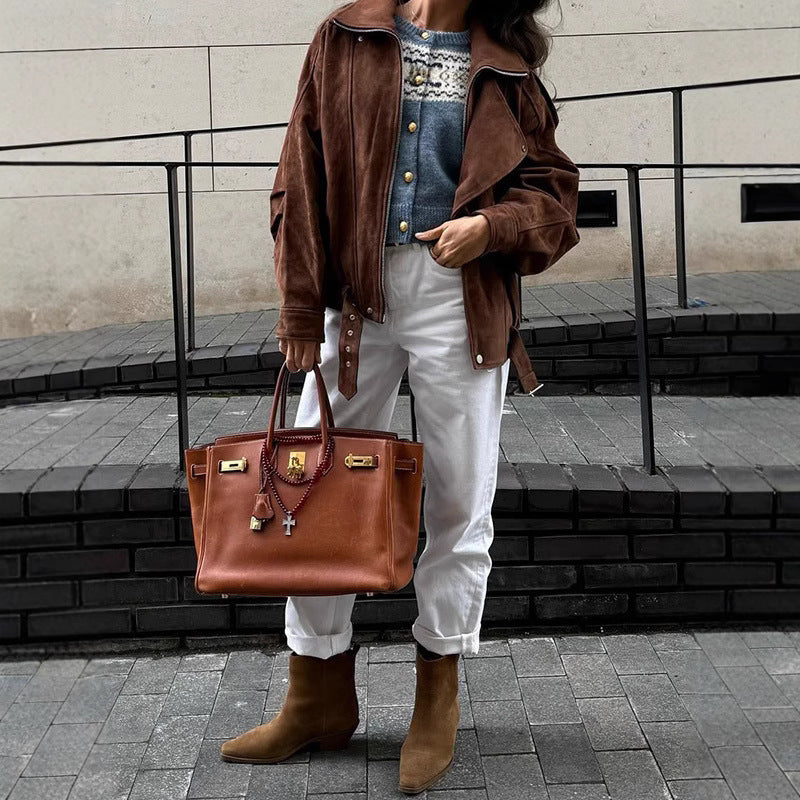 Damer modiga oversized mockajacka Eva Jonsson-Eva Jonsson