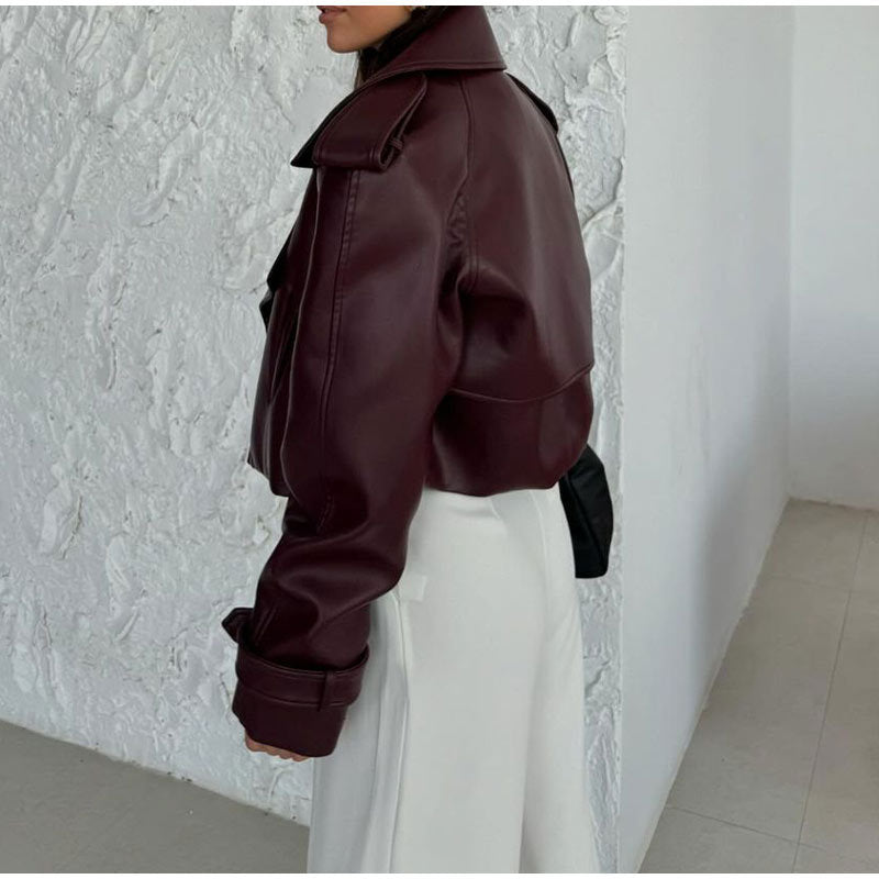 Damer modisch Bikerjacka i oversized stil med volymärmar Mirla-Eva Jonsson