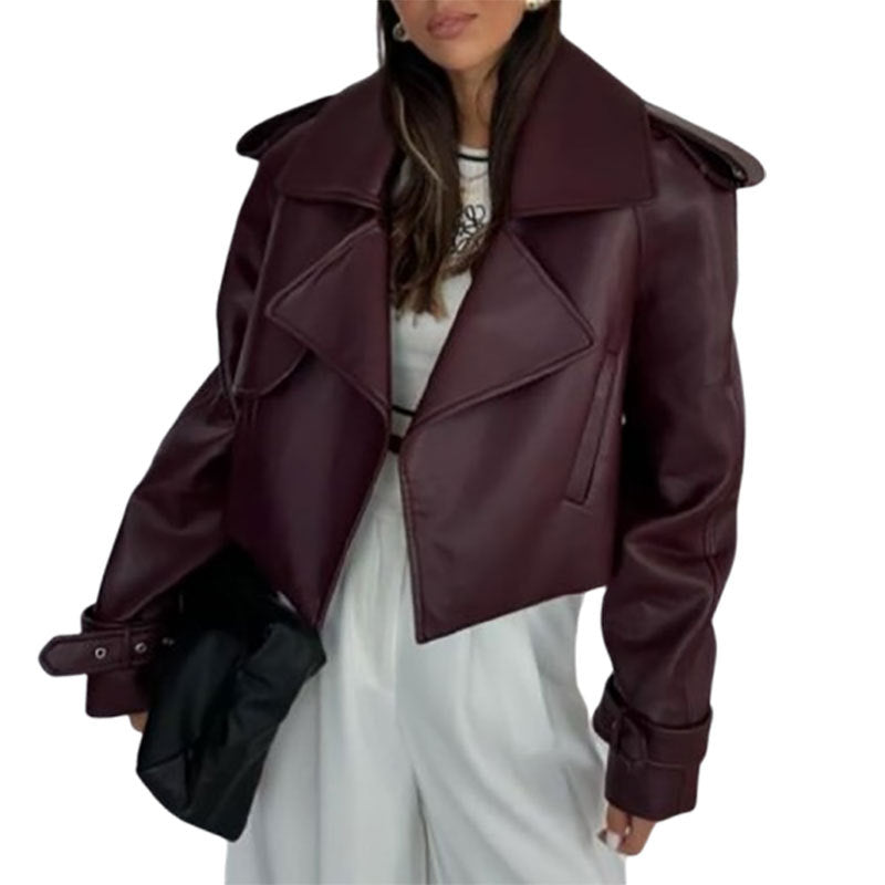 Damer modisch Bikerjacka i oversized stil med volymärmar Mirla-Eva Jonsson