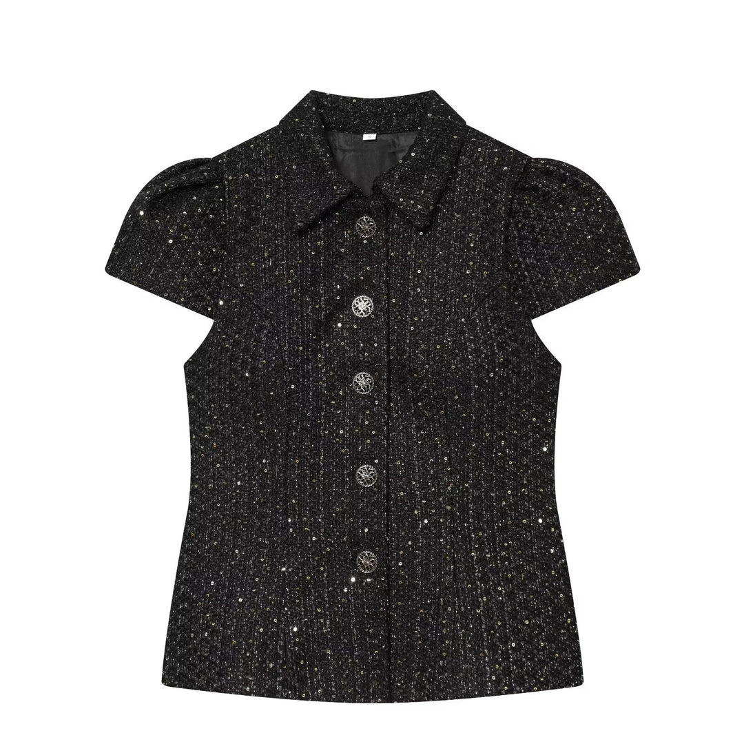 Damer modisch blus i tweed-stil Mirla-Eva Jonsson