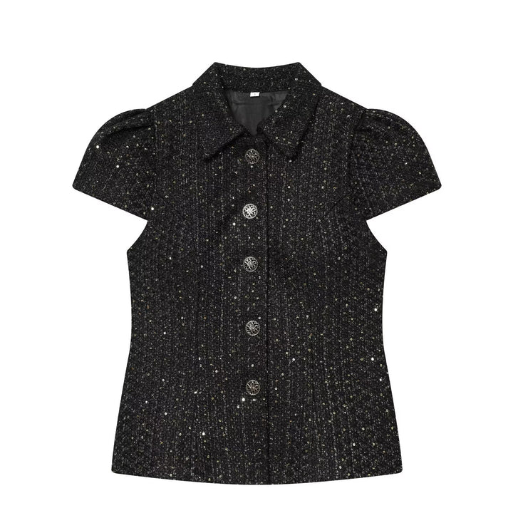 Damer modisch blus i tweed-stil Mirla-Eva Jonsson