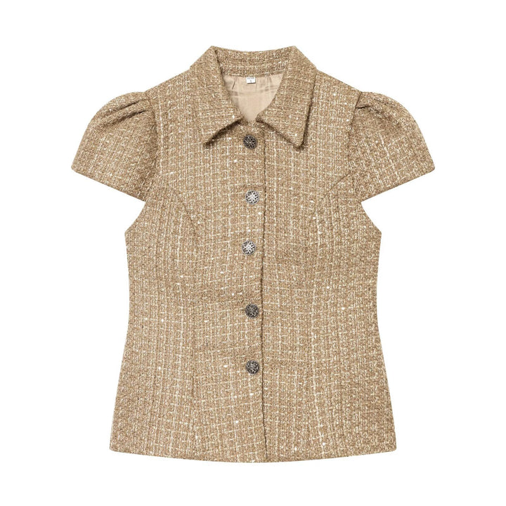 Damer modisch blus i tweed-stil Mirla-Eva Jonsson