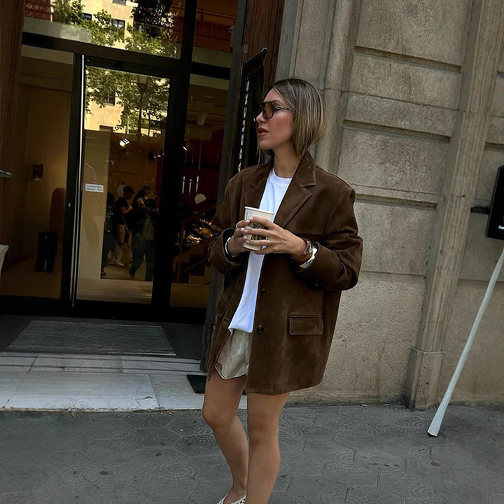 Damer modische Oversized-samjacka Mirla-Eva Jonsson