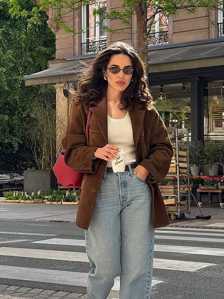 Damer modische Oversized-samjacka Mirla-Eva Jonsson