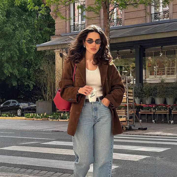 Damer modische Oversized-samjacka Mirla-Eva Jonsson