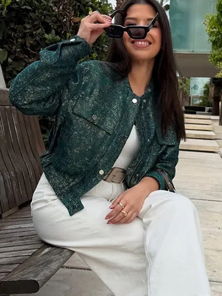 Damer modische Utility-jacka med fickor och tryckknappar Mirla-Eva Jonsson