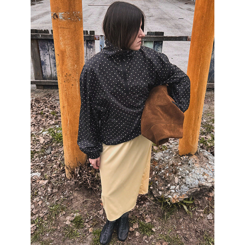 Damer modische oversized jacka med prickar Mirla-Eva Jonsson