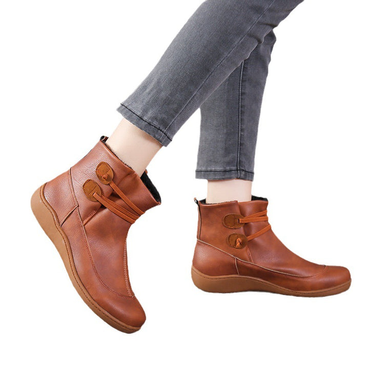 Damer modische vinterstövletter med modernt snördesign och halkfri sula Eva Jonsson-Eva Jonsson