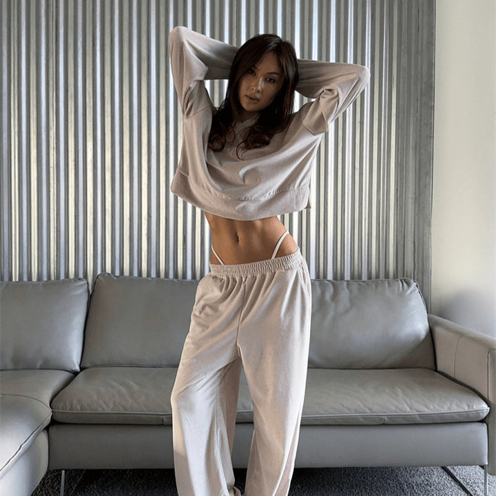 Damer modischer fleece-hoodie med elastisk midja Mirla-Eva Jonsson