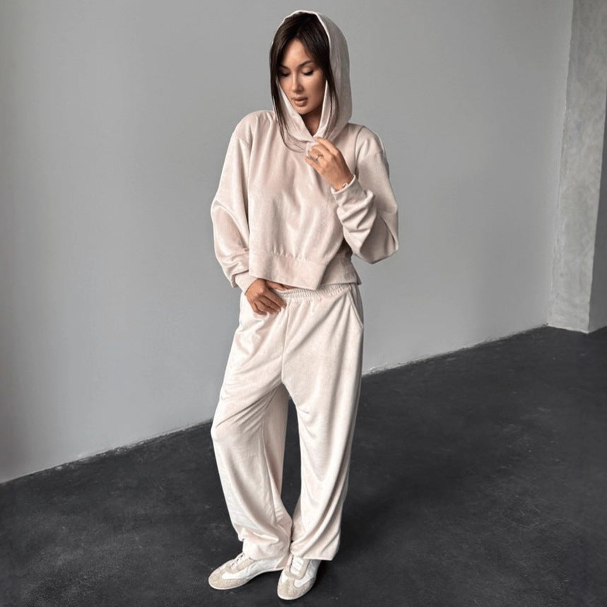 Damer modischer fleece-hoodie med elastisk midja Mirla-Eva Jonsson