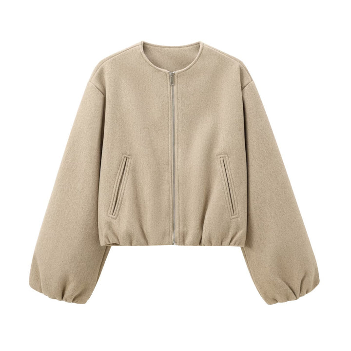 Damer modish Zip-jacka med oversized ärmar och djupa fickor Mirla-Eva Jonsson
