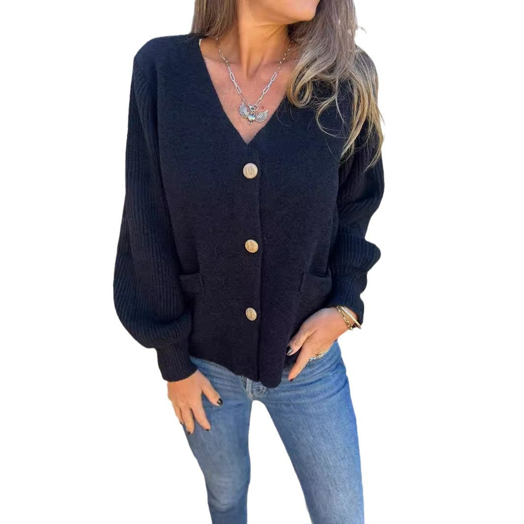 Damer modisk cardigan med knäppdetaljer och fickor Mirla-Eva Jonsson