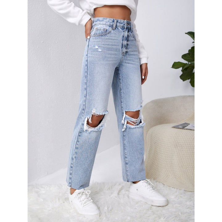 Damer mom-jeans i vintage-look med destroyed-effekter Mirla-Eva Jonsson