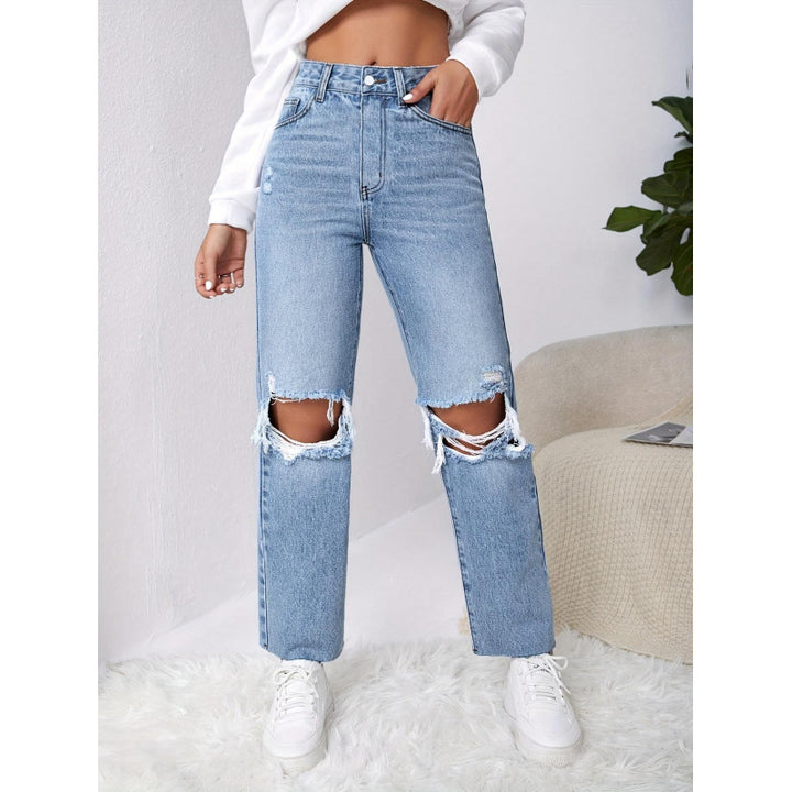Damer mom-jeans i vintage-look med destroyed-effekter Mirla-Eva Jonsson