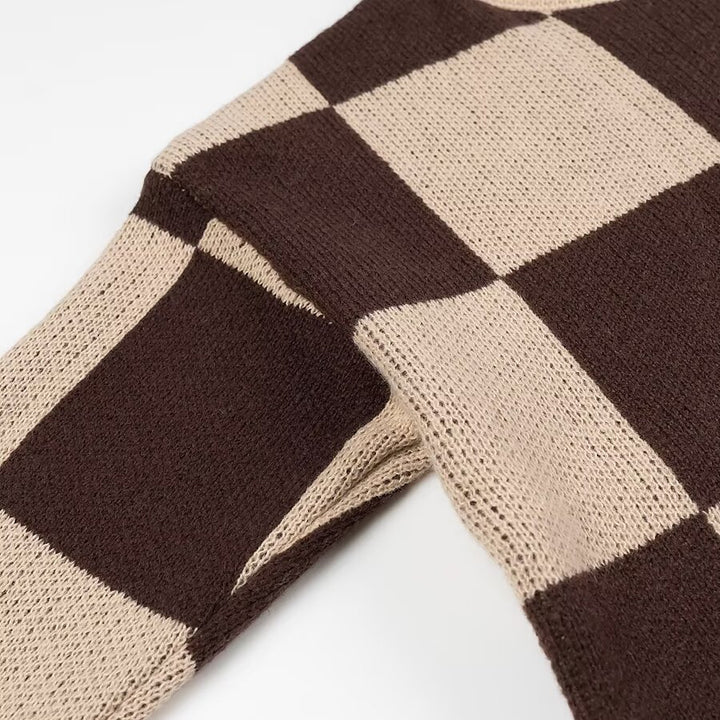 Damer mönstrad stickad tröja med oversized passform och bekväm rund hals Mirla-Eva Jonsson