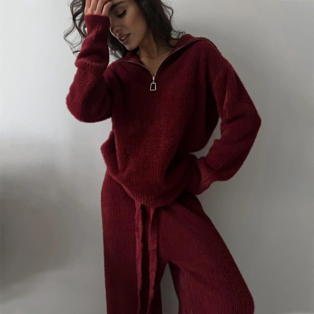 Damer mysig Sweatset med hög krage och sidofickor Mirla-Eva Jonsson