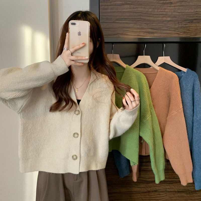 Damer mysig cardigan med V-hals Mirla-Eva Jonsson