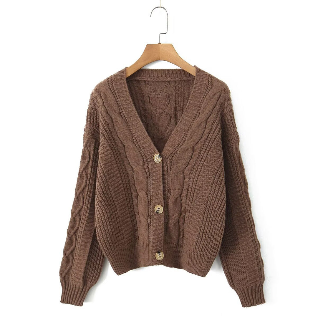Damer mysig cardigan med V-hals Mirla-Eva Jonsson