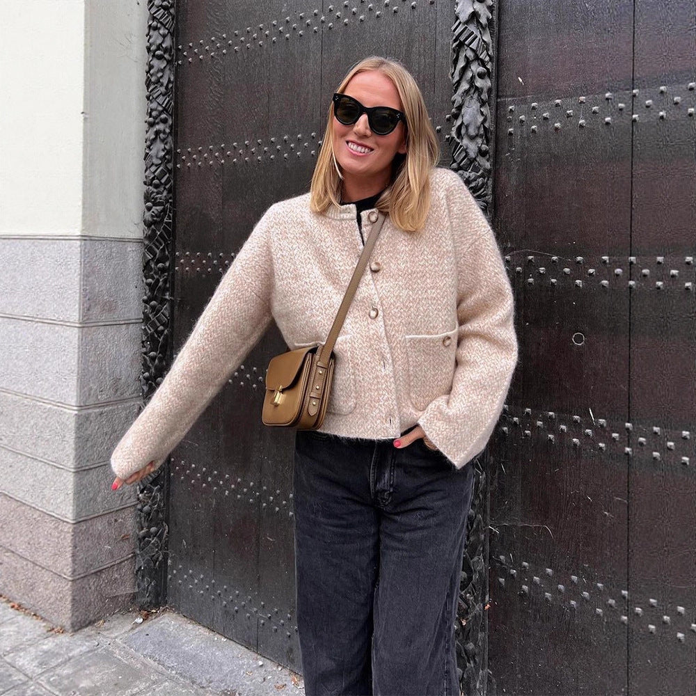 Damer mysig cardigan med eleganta knapppdetaljer Mirla-Eva Jonsson