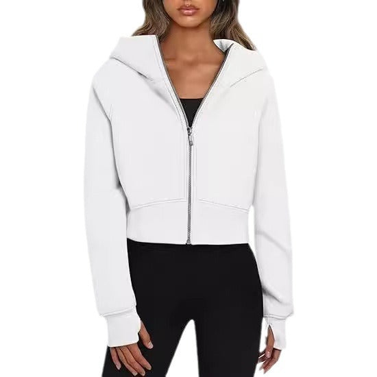 Damer mysig cropped hoodie med dragkedja Mirla-Eva Jonsson