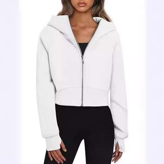 Damer mysig cropped hoodie med dragkedja Mirla-Eva Jonsson