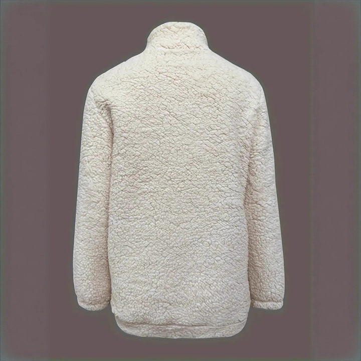 Damer mysig fleece-pullover med kort dragkedja och originell text Mirla-Eva Jonsson