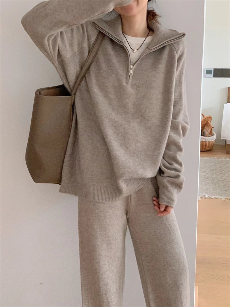 Damer mysig fleece-tröja med ståkrage och dragkedja Mirla-Eva Jonsson