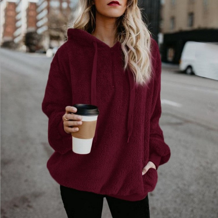 Damer mysig fleecepullover med dragkedja Mirla-Eva Jonsson
