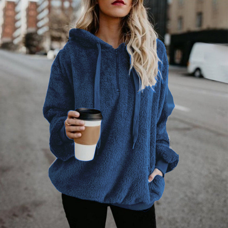 Damer mysig fleecepullover med dragkedja Mirla-Eva Jonsson