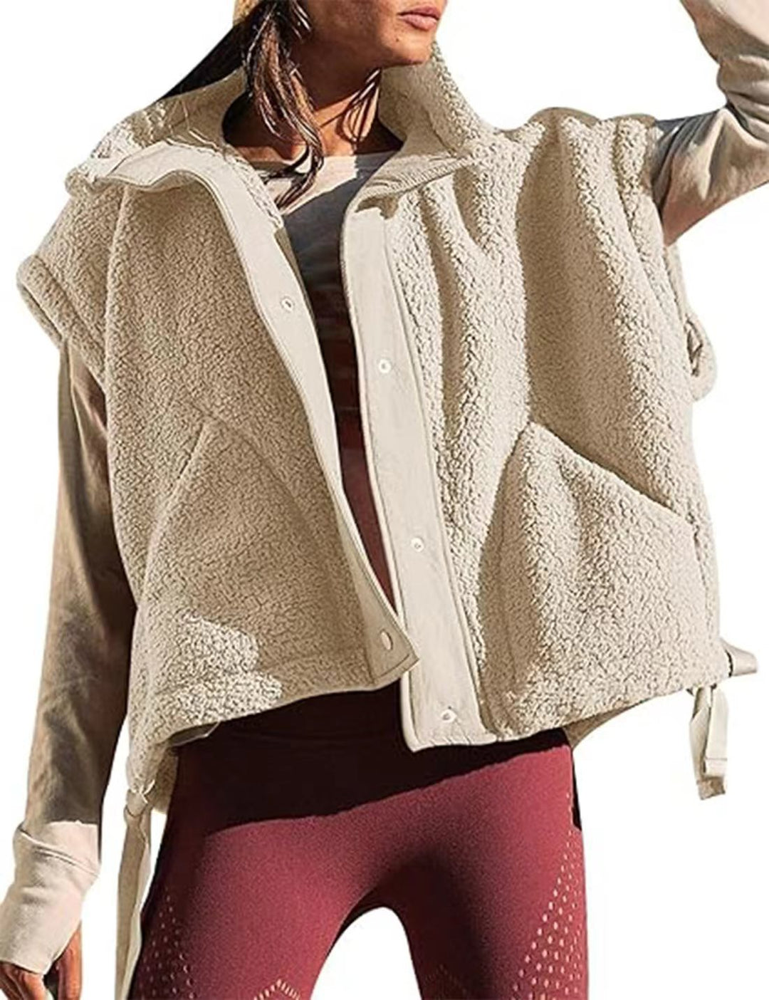 Damer mysig fleeceväst med praktiska fickor Mirla-Eva Jonsson