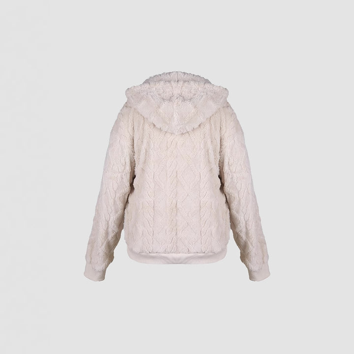 Damer mysig hoodie-jacka i mjukt teddy-fleece Mirla-Eva Jonsson