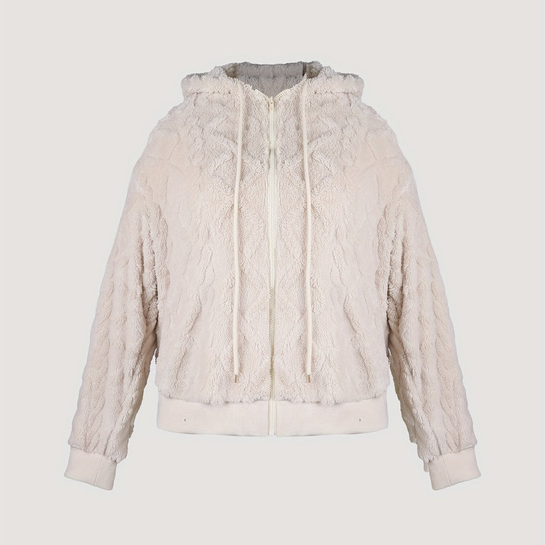 Damer mysig hoodie-jacka i mjukt teddy-fleece Mirla-Eva Jonsson