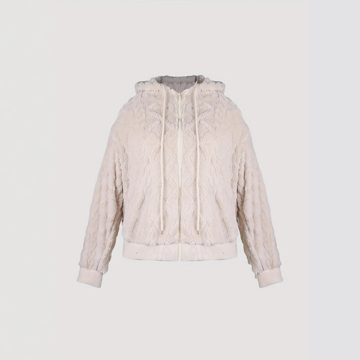 Damer mysig hoodie-jacka i mjukt teddy-fleece Mirla-Eva Jonsson