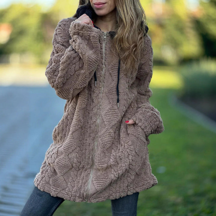 Damer mysig hoodie med dragkedja Mirla-Eva Jonsson