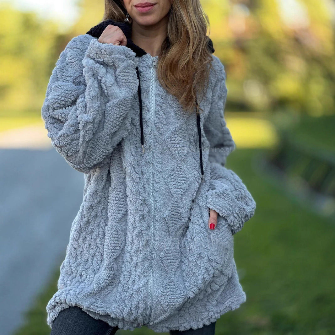 Damer mysig hoodie med dragkedja Mirla-Eva Jonsson