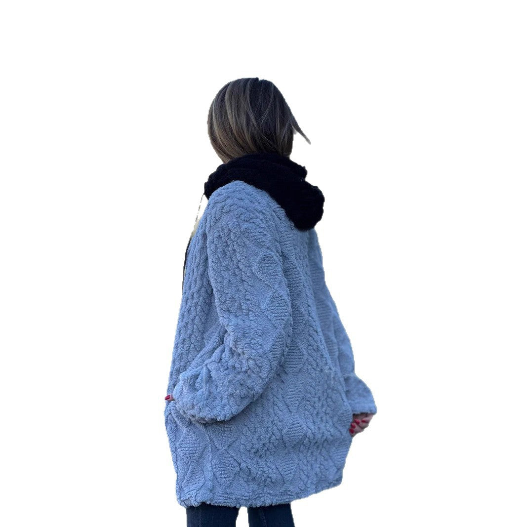 Damer mysig hoodie med dragkedja Mirla-Eva Jonsson