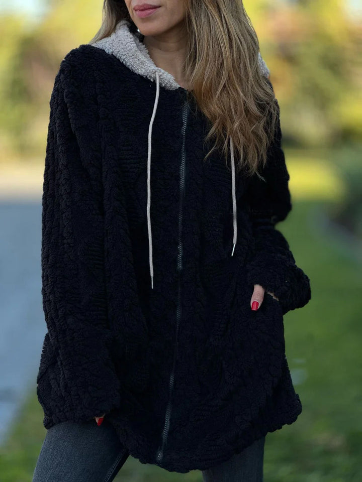 Damer mysig hoodie med dragkedja Mirla-Eva Jonsson