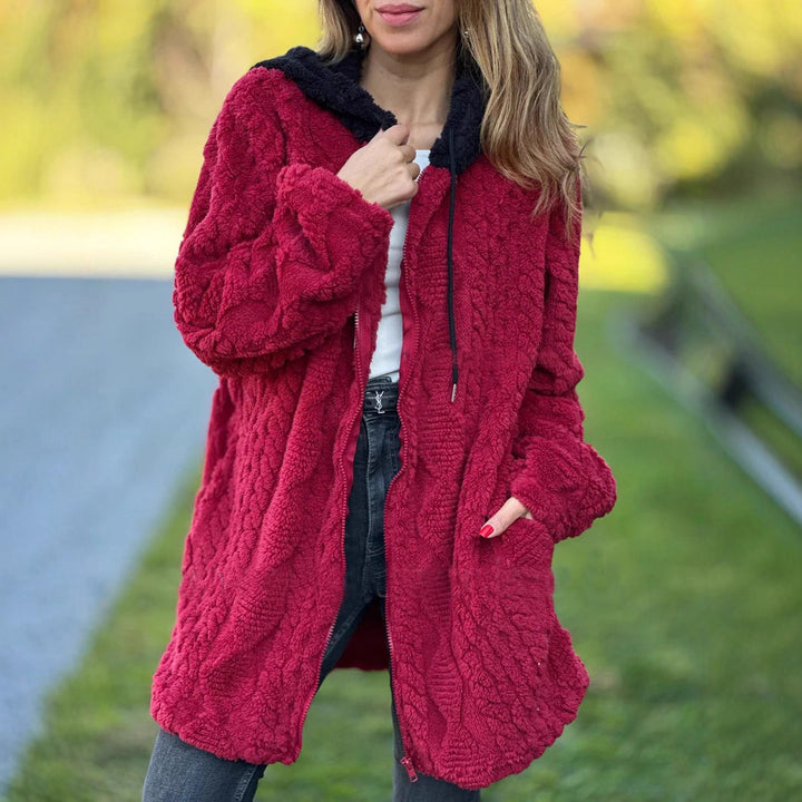 Damer mysig hoodie med dragkedja Mirla-Eva Jonsson