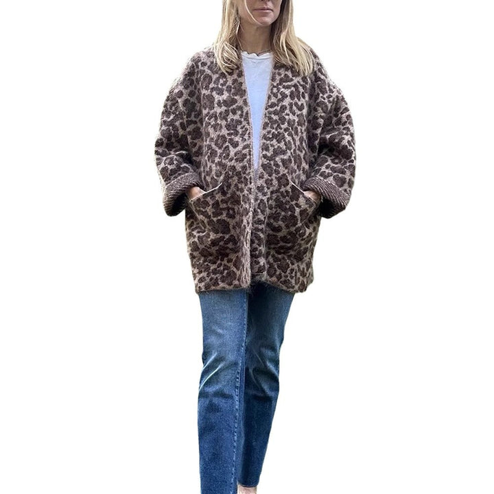 Damer mysig leopardjacka i högkvalitativt material Mirla-Eva Jonsson