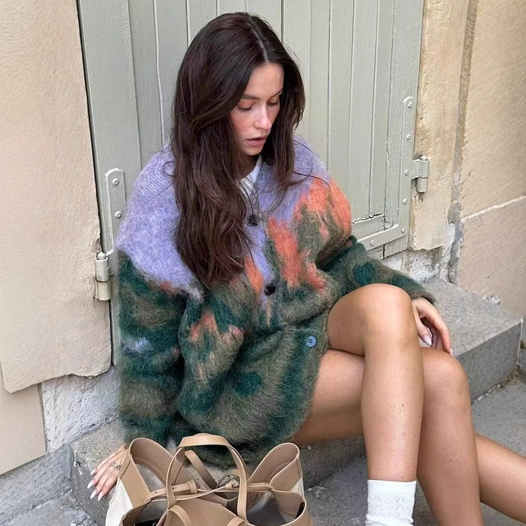 Damer mysig och stylish cardigan med samtida mönster Mirla-Eva Jonsson