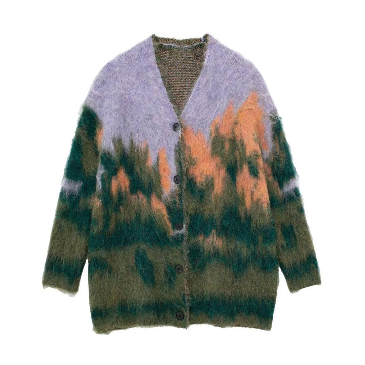 Damer mysig och stylish cardigan med samtida mönster Mirla-Eva Jonsson