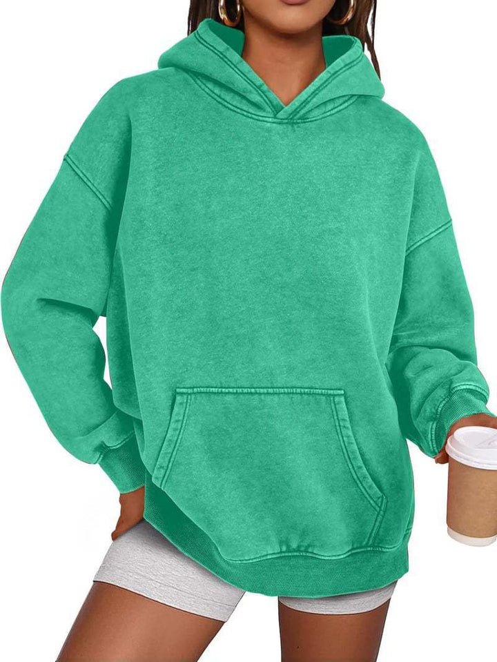 Damer mysig oversized hoodie med praktisk känguruficka Mirla-Eva Jonsson