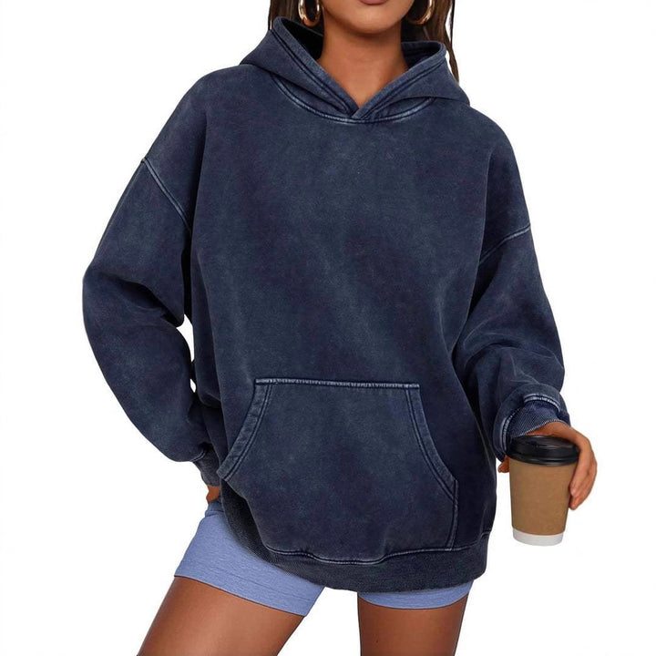 Damer mysig oversized hoodie med praktisk känguruficka Mirla-Eva Jonsson