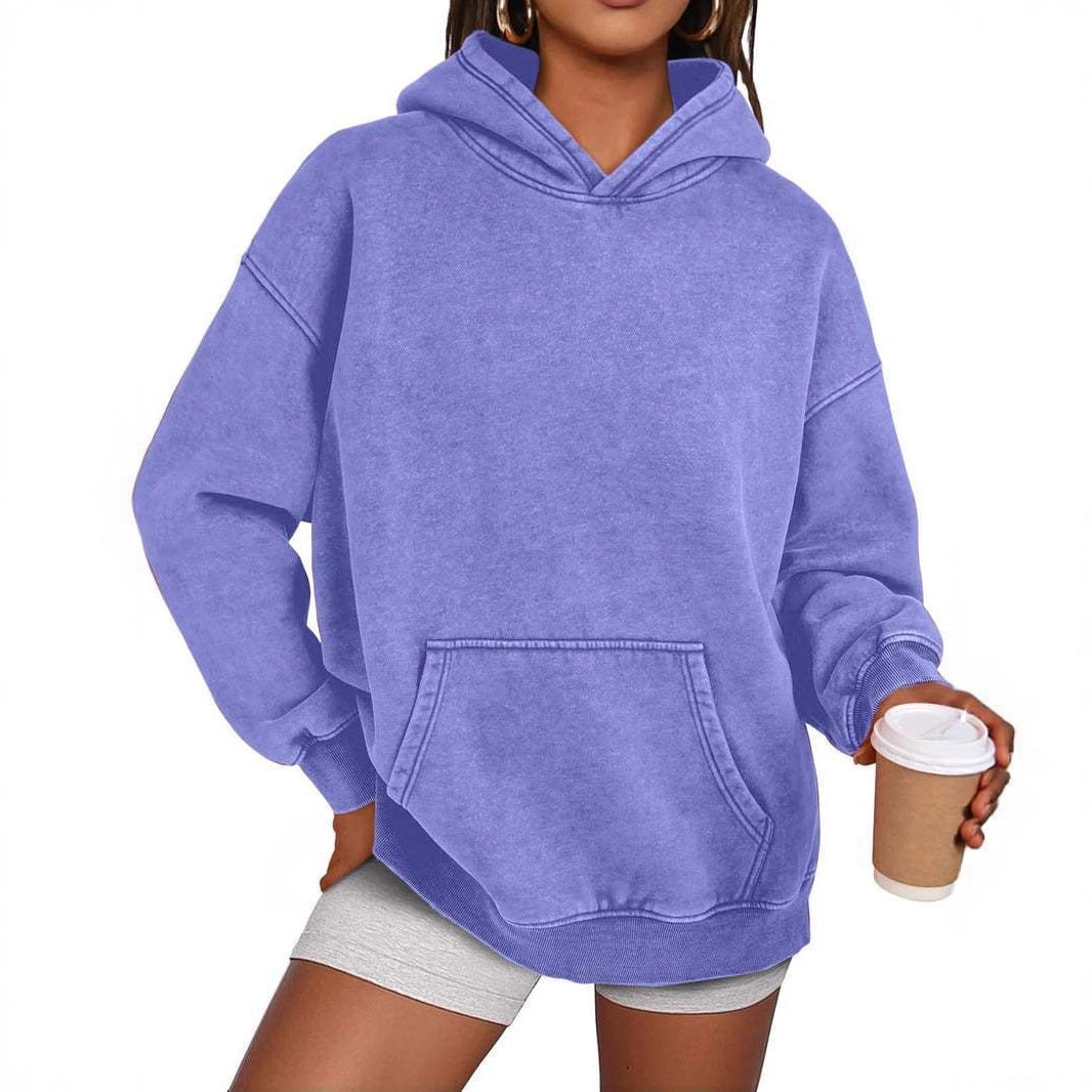 Damer mysig oversized hoodie med praktisk känguruficka Mirla-Eva Jonsson